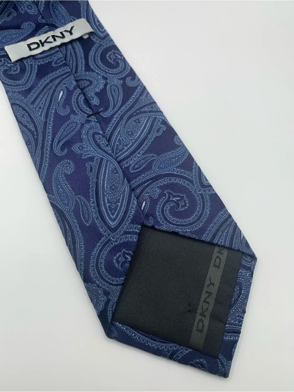 DKNY Navy and Light Blue Paisley Men's Tie